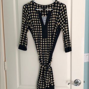 Ann Taylor fun polka dot wrap/tie dress!